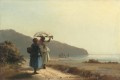 海辺でおしゃべりする二人の女性 セント・トーマス 1856年 カミーユ・ピサロ